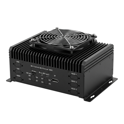 AIPark AI-BOX VA-PC-AI-100 Edge AI Computing Unit Front View with Fan - 200TOPS 10-Channel Video Analysis ITS